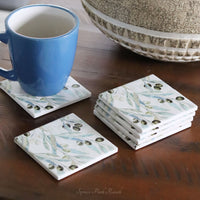 Coaster Set of 6 Olive