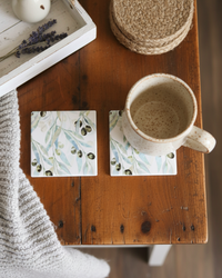Ceramic Coaster Set of 6 Olive