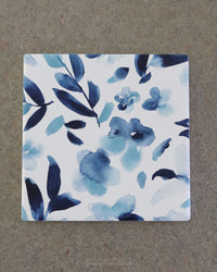 Coaster Set of 6 Watercolour Blue Floral