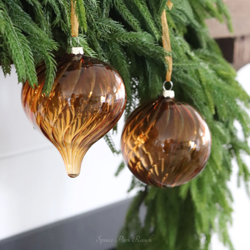 Copper Glass Swirl Ornament