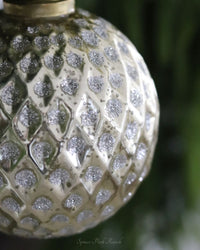 Gold Glitter Glass Diamond Embossed Ornament