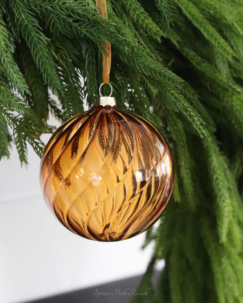 Copper Glass Swirl Ornament