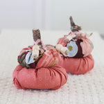 Coral Patterned Pumpkin Stack