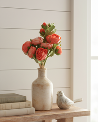 Ranunculus Real Touch Orange Coral Bundle of 9
