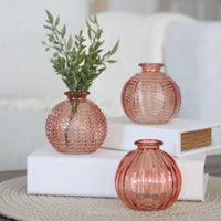 Coral Chubby Glass Bud Vase