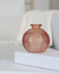 Coral Chubby Glass Bud Vase