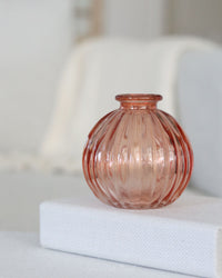 Coral Chubby Glass Bud Vase