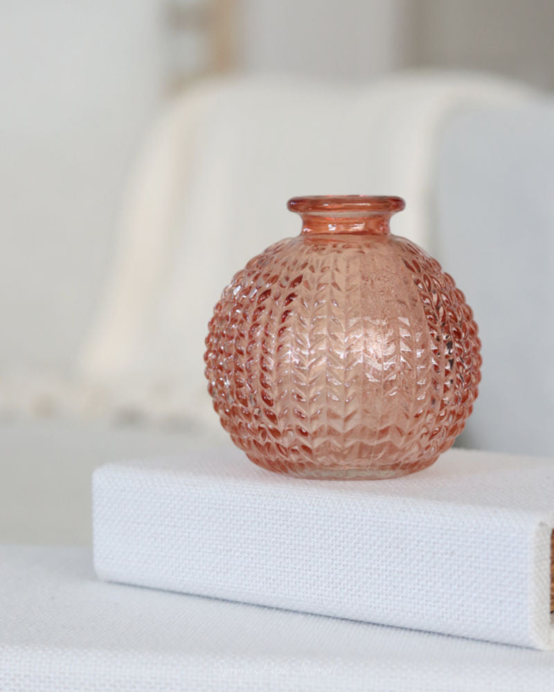 Coral Chubby Glass Bud Vase