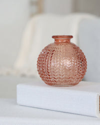 Coral Chubby Glass Bud Vase
