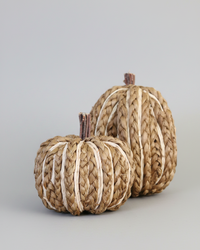 Brown Braided Corn Husk Pumpkin
