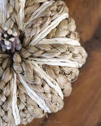 Brown Braided Corn Husk Pumpkin