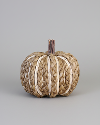 Brown Braided Corn Husk Pumpkin