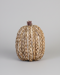 Brown Braided Corn Husk Pumpkin