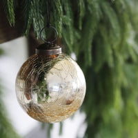 Crackled Gold Glass Ornament