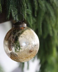 Crackled Gold Glass Ornament