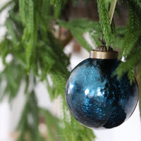 Crackled Blue Mirror Glass Ornament