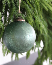 Crackled Green Mercury Glass Ornament