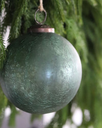 Crackled Green Mercury Glass Ornament