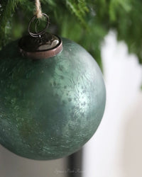 Crackled Green Mercury Glass Ornament