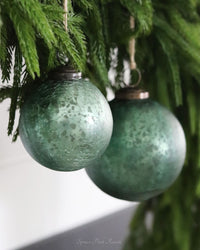 Crackled Green Mercury Glass Ornament