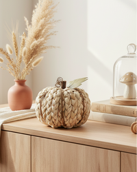 Cream Braided Cornhusk Pumpkin