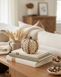 Cream Braided Cornhusk Pumpkin
