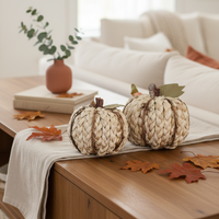 Cream Braided Cornhusk Pumpkin