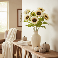 Cream Sunflower Stem 28"