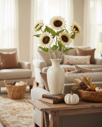 Cream Sunflower Stem 28"