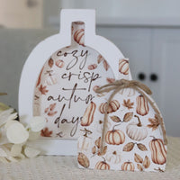 Cozy Crisp Autumn Days Pumpkin Block Set Of Two