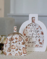 Cozy Crisp Autumn Days Pumpkin Block Set Of Two