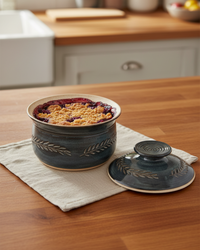 Wheat Design Crock Midnight Blue 7"Dia