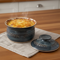 Wheat Design Crock Midnight Blue 7"Dia