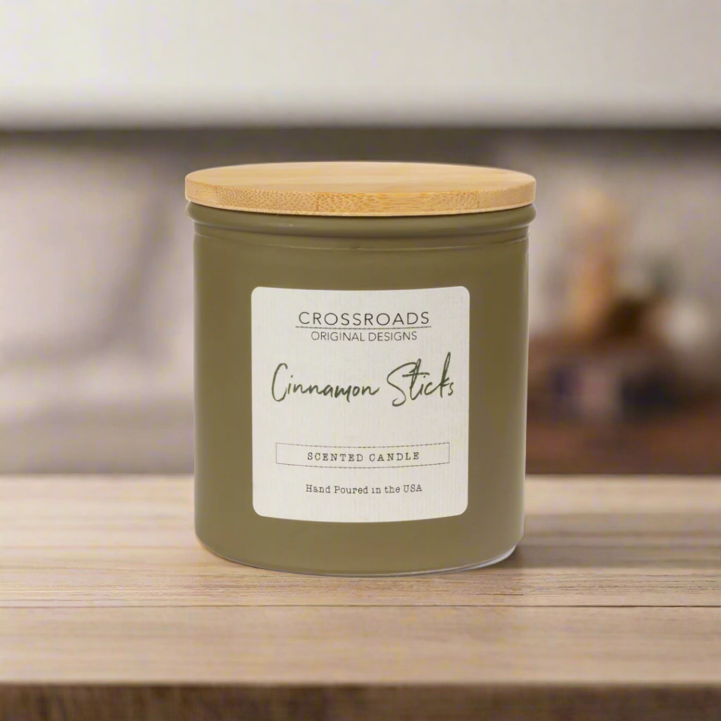 Crossroads Cinnamon Sticks Coloured Glass Jar 14oz