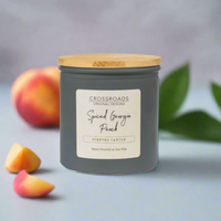 Crossroads Spiced Georgia Peach Coloured Glass Jar Candle 14oz
