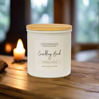Crossroads Crackling Birch Coloured Glass Jar Candle 14oz
