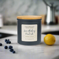 Crossroads Lemon Blueberry Poundcake Coloured Glass Jar Candle 14oz