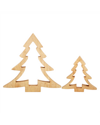 Curved Edge Wood Tree Cutout Natural