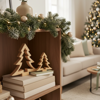 Curved Edge Wood Tree Cutout Natural