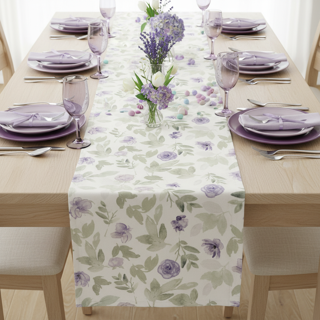 Violet Meadow Table Runner 56"L