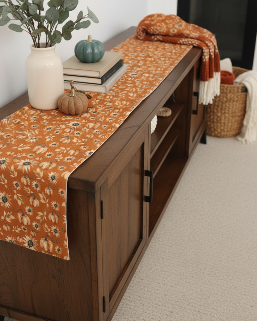 Shades of Autumn Table Runner Burnt Orange 56"L