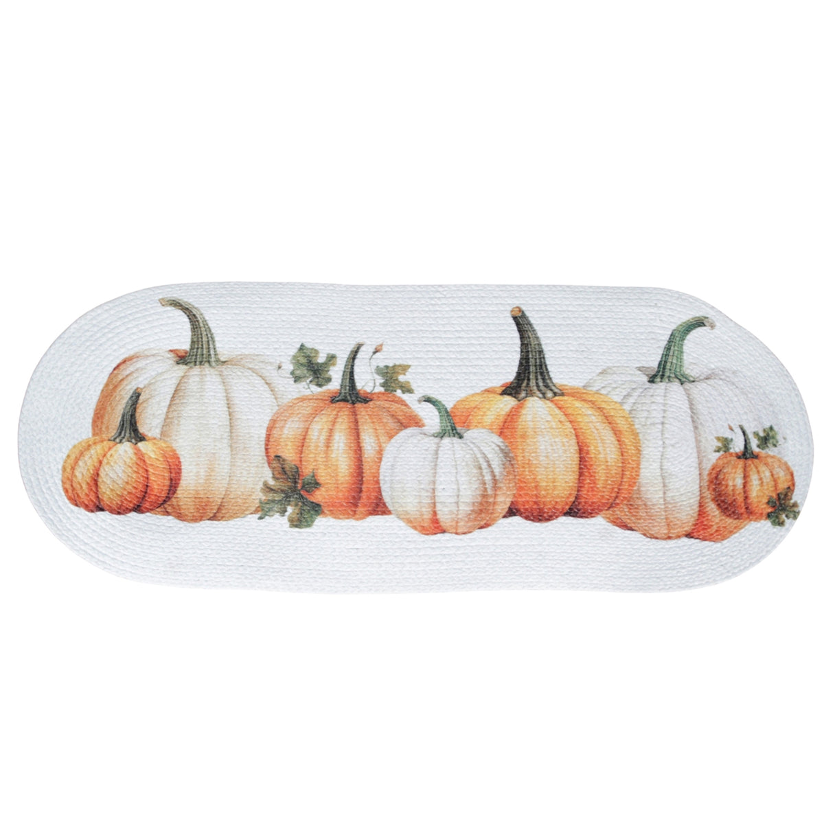 Pumpkins Woven Oval Table Runner 24"