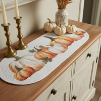 Pumpkins Woven Oval Table Runner 24"