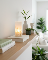 Daisy Blossom Glass LED Cylinder