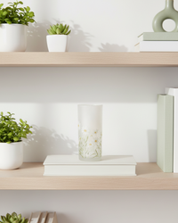 Daisy Blossom Glass LED Cylinder