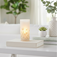 Daisy Blossom Glass LED Cylinder