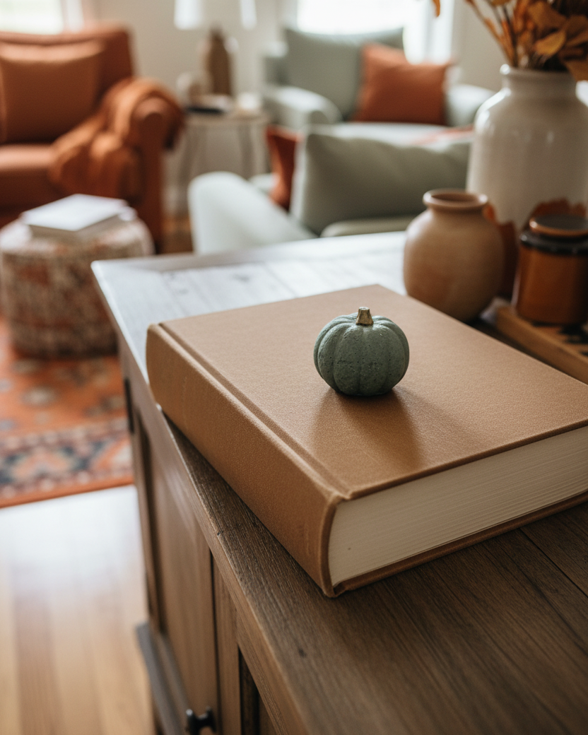 Dark Sage Concrete Mini Pumpkin