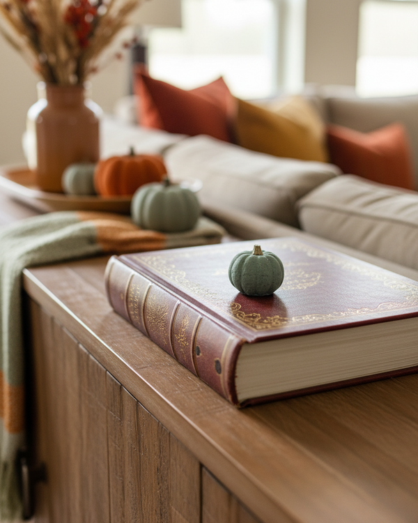 Dark Sage Concrete Mini Pumpkin