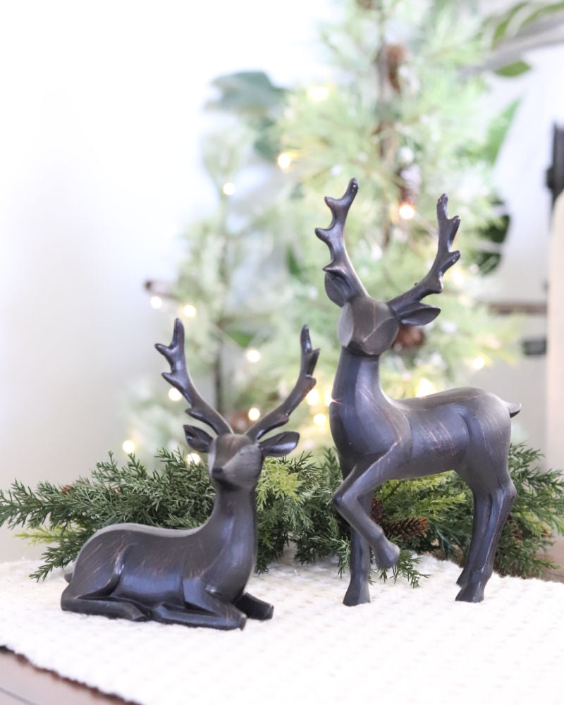 Black Resin Modern Deer