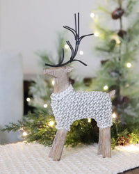 Resin Deer in Cream Sweater